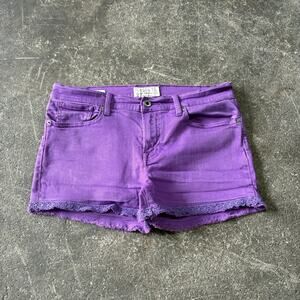 Lucky Brand Denim Shorts Womens 10 Purple Cutoff Malibu Summer Casual Pockets